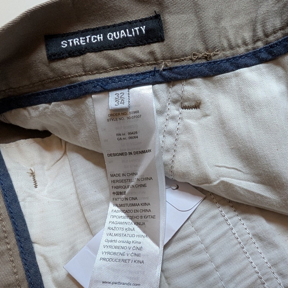 LINDBERGH Mens Chino Pants Khaki Stretch Quality Flat Front Size 32x32 - Picture 3 of 5